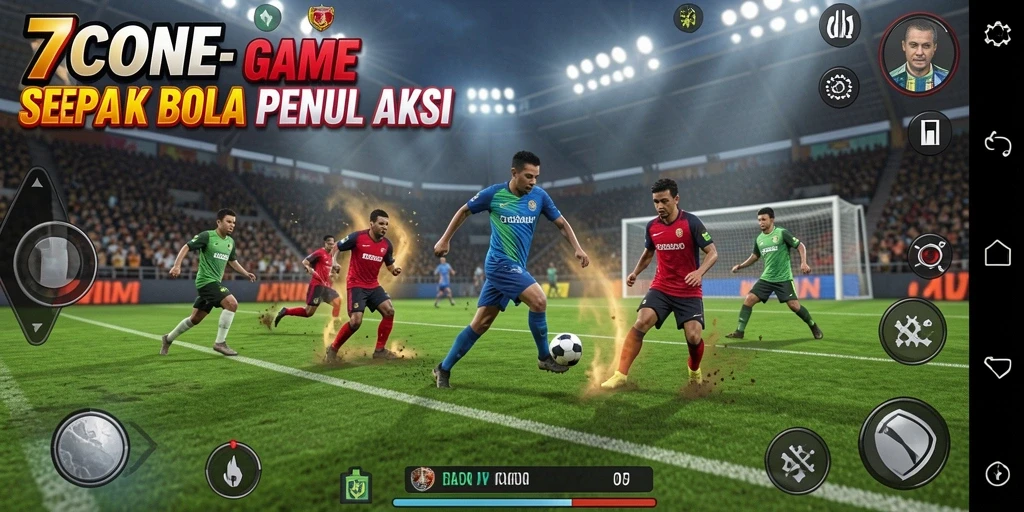 Tampilan gameplay seru dalam 7CONE yang mendebarkan.