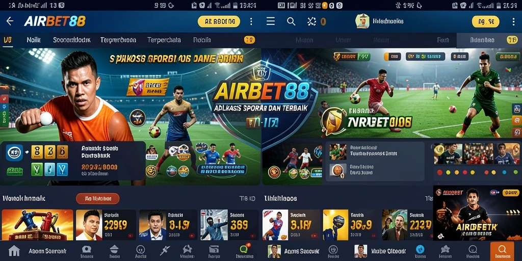 Tampilan antarmuka aplikasi AIRBET88 yang modern dan mudah digunakan.