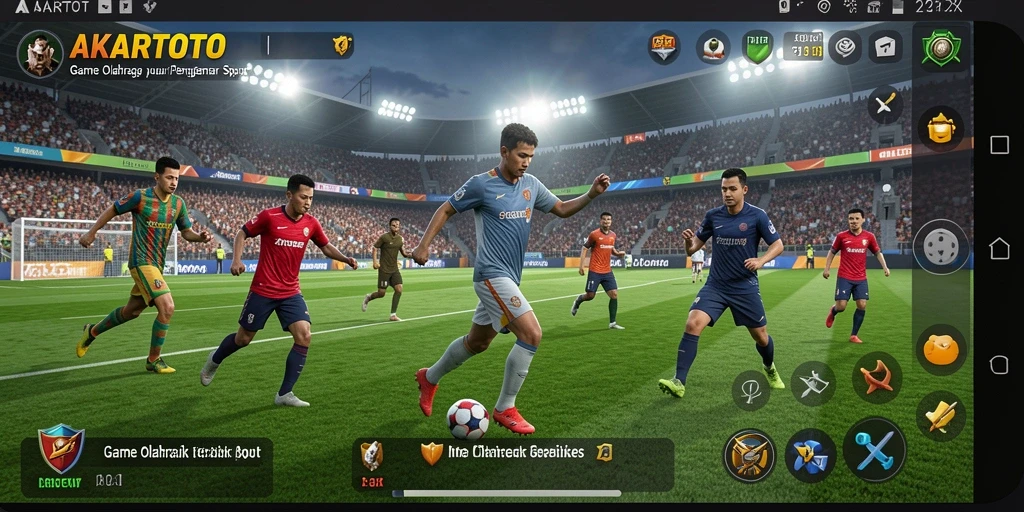Screenshot gameplay AKARTOTO yang menampilkan aksi olahraga yang seru.