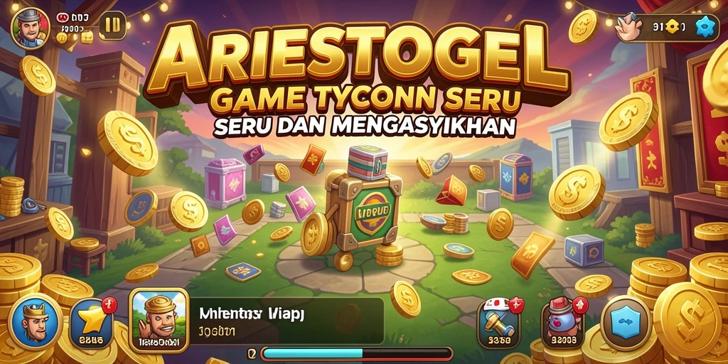 Tampilan gameplay seru di ARIESTOGEL dengan elemen Tycoon.