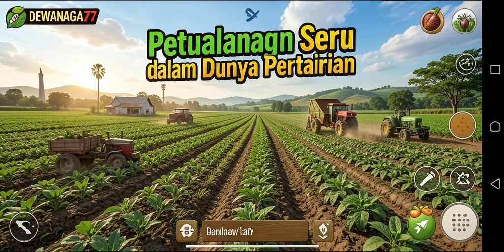 Tangkapan layar DEWANAGA77 menunjukkan gameplay bertani yang menawan dan interaktif.