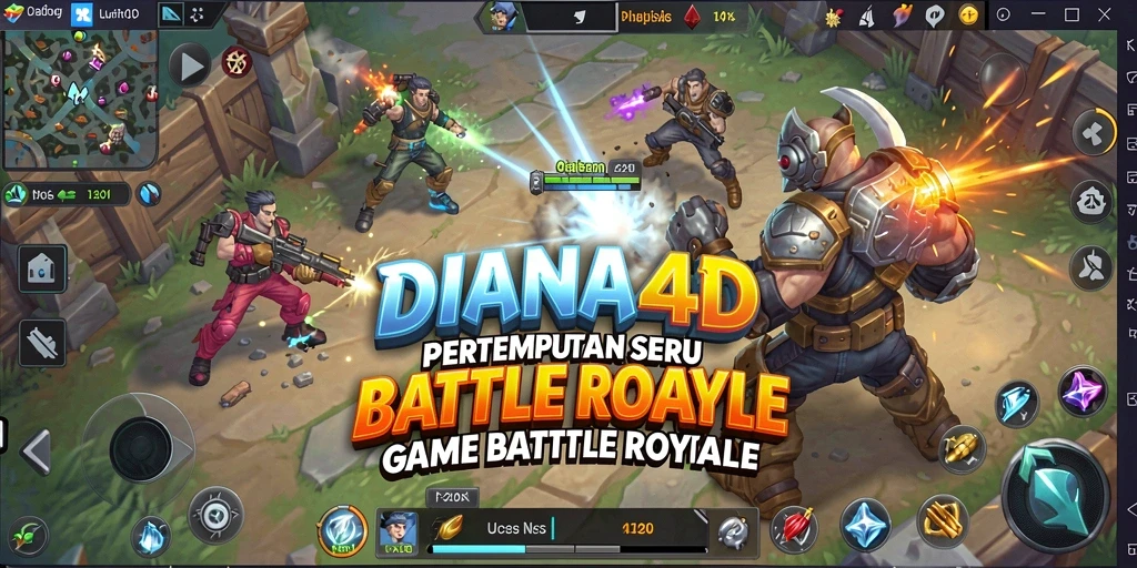Tampilan aksi seru dalam permainan Battle Royale DIANA4D.