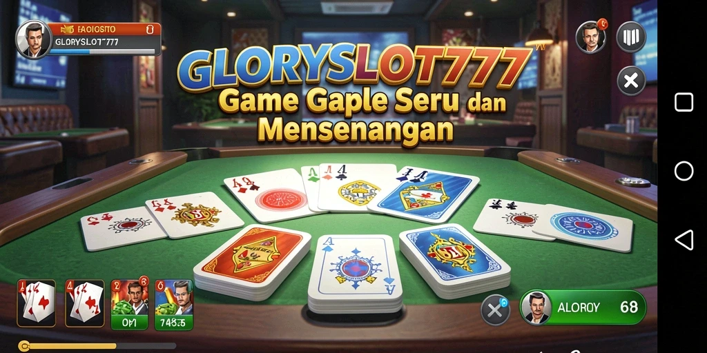 Screenshot gameplay GLORYSLOT777 yang menampilkan serunya bermain Gaple.