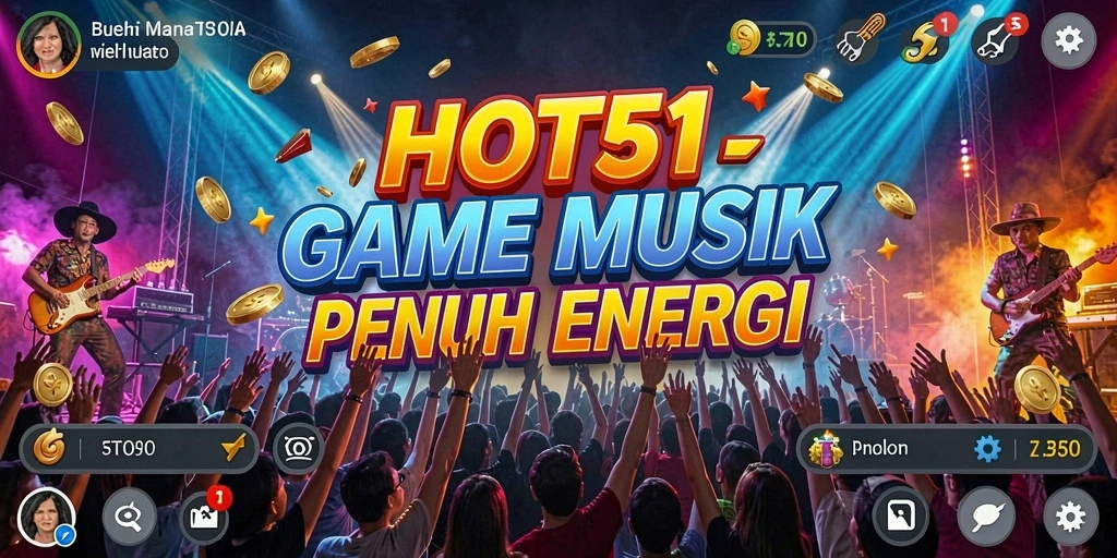 Tampilan gameplay HOT51 yang memukau dan penuh musik.