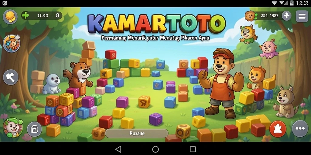 Tampilan gameplay KAMARTOTO dengan tantangan Puzzle yang seru.