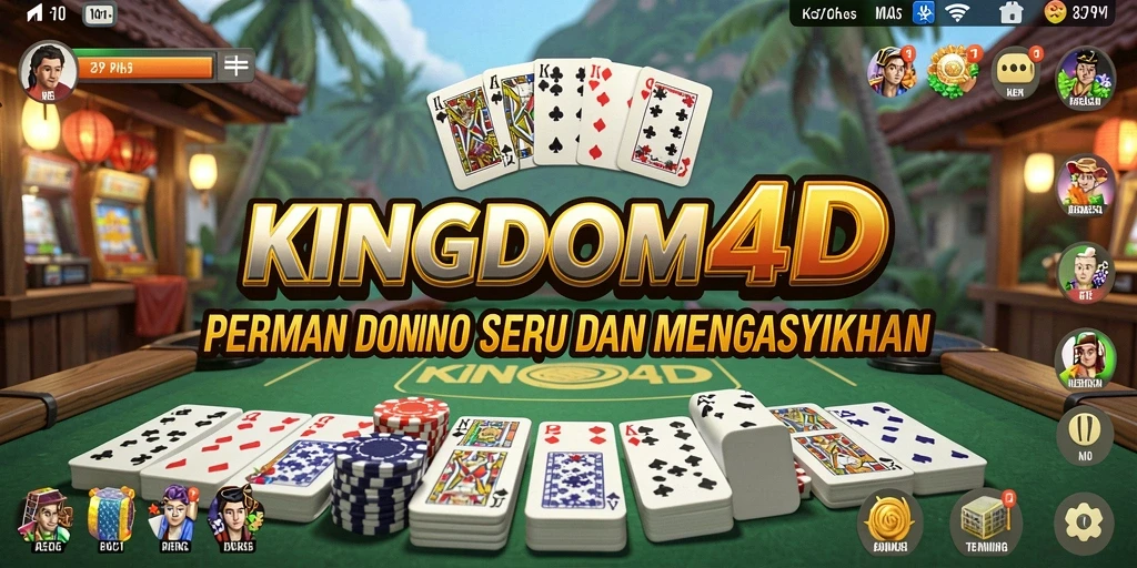 Tampilan gameplay seru dari KINGDOM4D, permainan Domino yang menghibur.