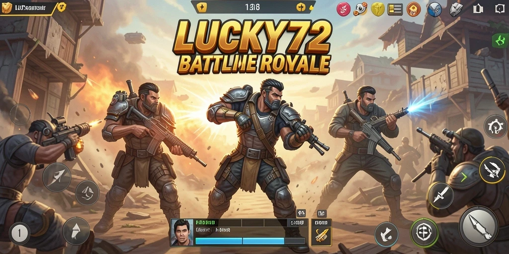 Screenshot menunjukkan gameplay intens di medan perang Battle Royale.