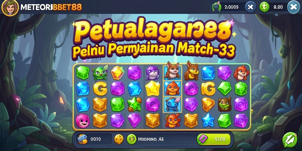 Tangkapan layar gameplay METEORBET88 menampilkan kombinasi objek yang mengesankan.