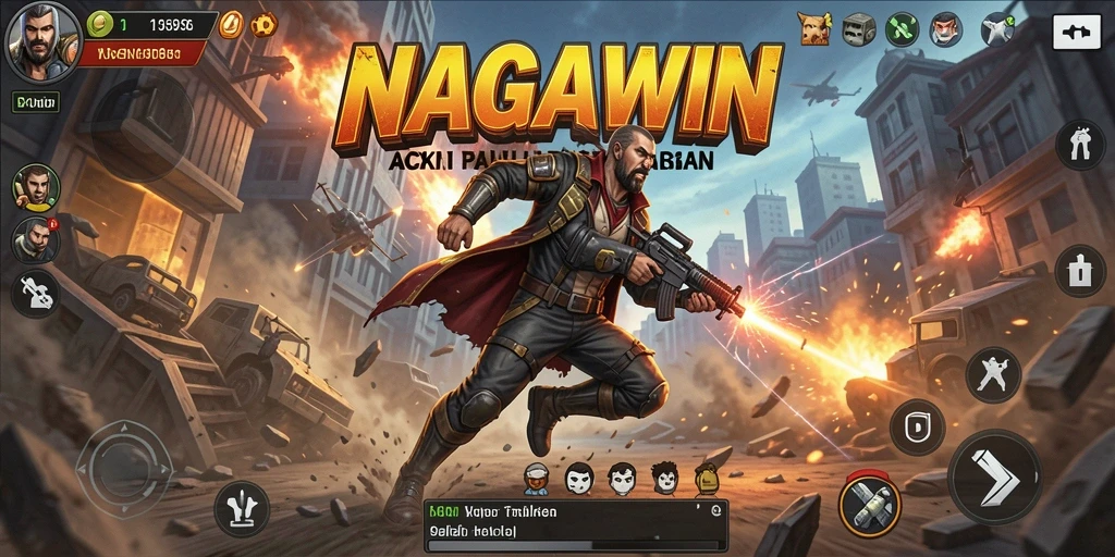 Screenshot dari gameplay yang menampilkan aksi yang mendebarkan dalam NAGAWIN.