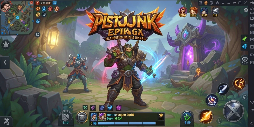 Screenshot menunjukkan aksi pertarungan seru dalam <strong>OKJK</strong> dengan karakter yang sedang menyerang musuh.