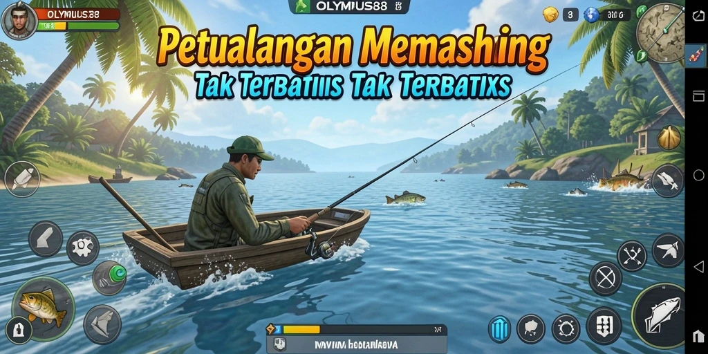 Tampilan gameplay OLYMPUS88 dengan aksi memancing seru.