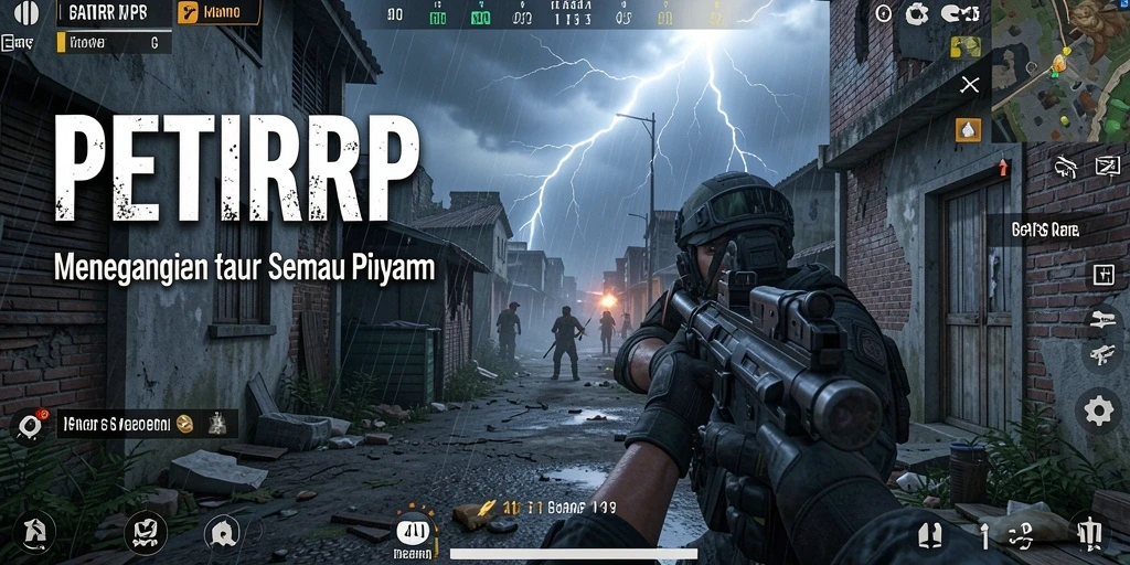 Tangkapan layar utama menampilkan aksi mendebarkan dalam game FPS PETIRRP.
