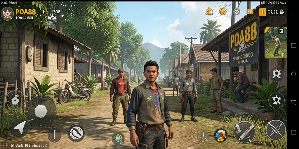 Tampilan gameplay POA88 yang menampilkan interaksi karakter.