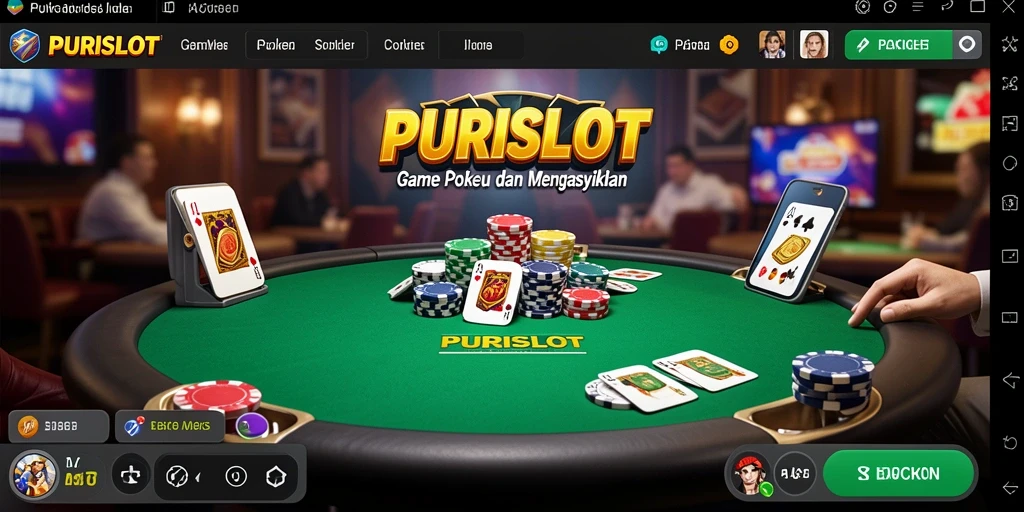 Tampilan gameplay menarik dari aplikasi Poker PURISLOT.