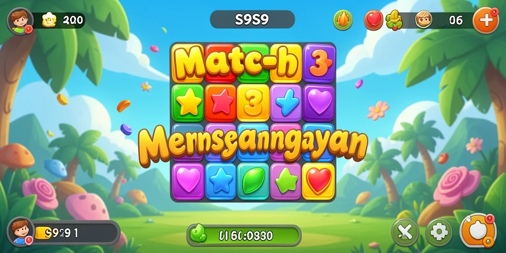Tampilan gameplay seru di game Match-3 S9S9.