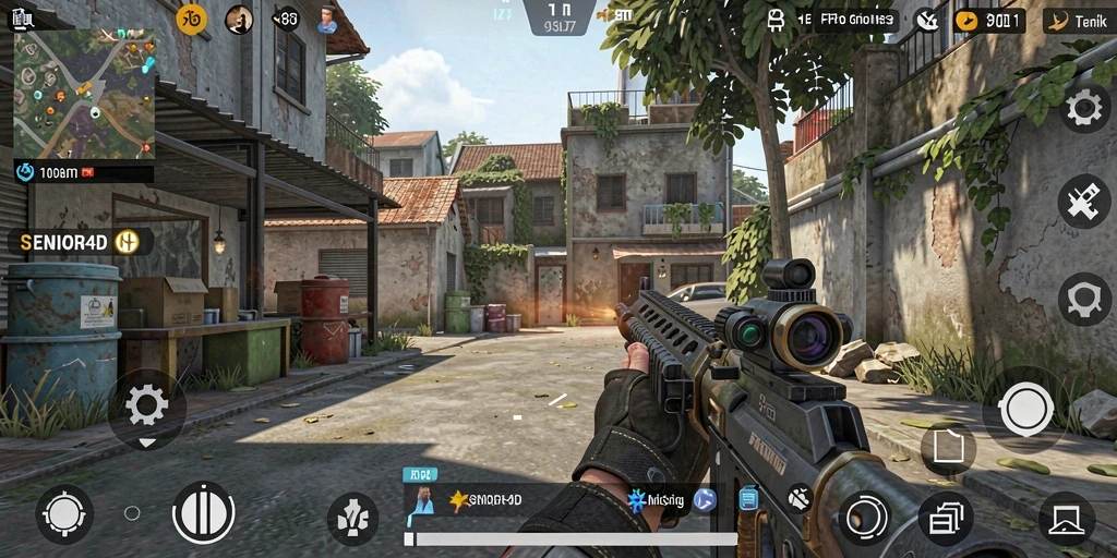 Tampilan menegangkan dalam pertempuran FPS SENIOR4D.