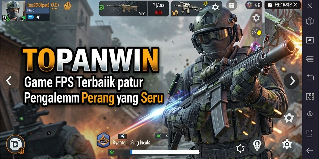 Screenshot utama TOPANWIN menampilkan aksi pertempuran yang mendebarkan.